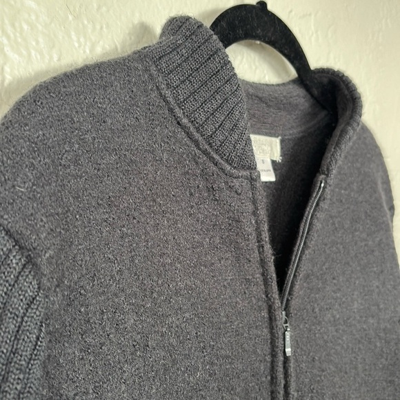 Christopher & Banks 100% wool zip front high collar sweater jacket - Picture 2 of 9